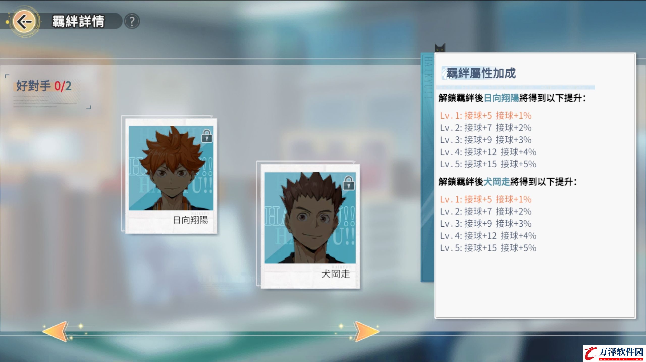 排球少年手游烏野高中羈絆有哪些